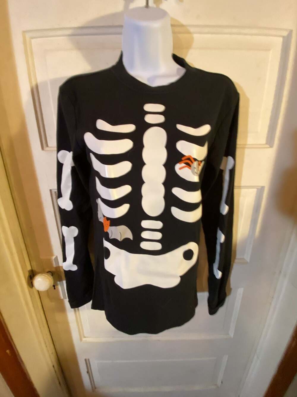 Carter's Adult Small Halloween Skeleton Long Sleeve Pajama Shirt
